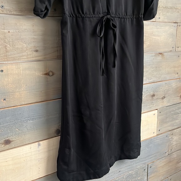 EUC Max Studio Shirt Dress Midi Length Rolled Tab Sleeves Rayon - Picture 3 of 13